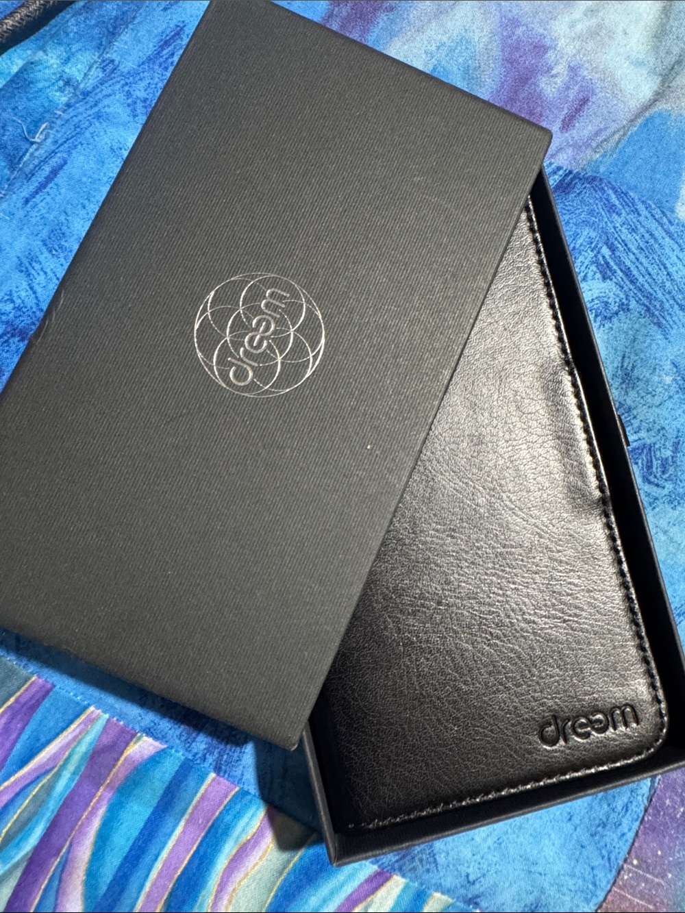 Black 'dreem' Leather iPhone 12 Pro Max phone holder Wallet in Gift Box